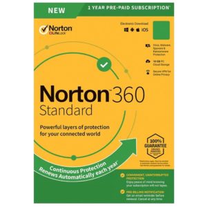NORTON Antivirus 360 Standard ESD, 1 συσκευή, 10GB cloud, 1 έτος N360-ESD-1.