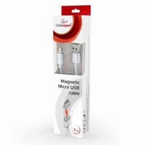 CABLEXPERT MAGNETIC MICRO USB CABLE 1M BLISTER SILVER CC-USB2-AMMUMM-1M