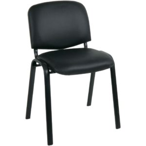 SIGMA Καρέκλα Γραφείου Επισκέπτη, Μέταλλο Βαφή Μαύρο, PVC Μαύρο 57x57x79cm / Σωλ.40x20/1.2mm ΕΟ550,16 (Σετ 6τεμ.).( 3 άτοκες δόσεις.)
