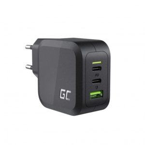 Φορτιστής Ταξιδίου Green Cell CHARGC08 PowerGaN 65W 2x USB-C, 1x USB-A Quick Charge 3.0, Samsung AFC, Huawei FCP.( 3 άτοκες δόσεις.)