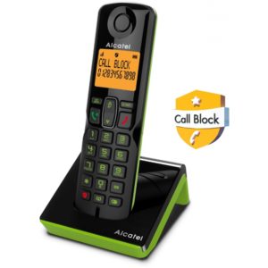 Alcatel Ασύρματο τηλέφωνο με δυνατότητα αποκλεισμού κλήσεων S280 EWE μαύρο/πράσινο.( 3 άτοκες δόσεις.)