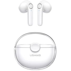 USAMS earphones με θήκη φόρτισης BU12, True Wireless, λευκά BHUBU01.