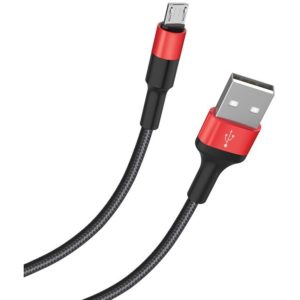 HOCO X26 ΚΑΛΩΔΙΟ MICRO USB ΦΟΡΤΙΣΗΣ & DATA 1m, BLACK - RED