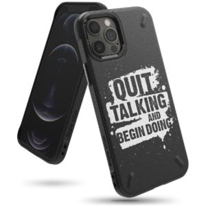 Θήκη TPU Ringke Onyx Design για Apple iPhone 12 / 12 Pro Quit Talking.