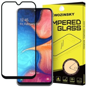Wozinsky 5D Full cover/case Friendly, Full glue Tempered glass 0.3mm 9H for Samsung Galaxy A20e A202 - Black.