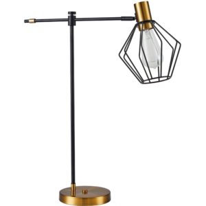 Home Lighting SE21-GM-36-GR1 ADEPT TABLE LAMP Gold Matt and Black Metal Table Lamp Black Metal Grid+ 77-8339( 3 άτοκες δόσεις.)