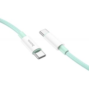 Καλώδιο σύνδεσης Hoco X68 PD True Color Braided USB-C σε USB-C 100W 3A Πράσινο 1m.