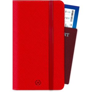 Celly Θήκη Wallet Venere για Smartphone Διαβατήριο και Κάρτες Κόκκινο PASSPORTVRD.