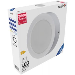 Avide LED Ceiling Lamp Surface Mounted Round Plastic 24W CW 6400K.