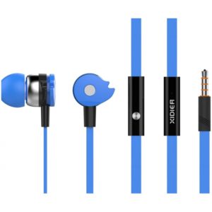 CELEBRAT Earphones με μικρόφωνο D1, 10mm, 3.5mm, 1.2m flat, μπλε D1-BL.