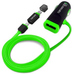 Φορτιστής αυτοκινήτου Micro/Lightning USB 2.4A - Πράσινο