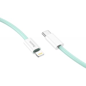 Καλώδιο σύνδεσης Hoco X68 PD True Color Braided USB-C σε Lightning 20W Πράσινο 1m.