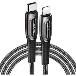 USAMS Καλώδιο USB Type-C σε Lightning SJ496USB01, 20W, 1.2m, μαύρο SJ496USB01.