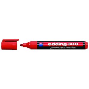 EDDING ανεξίτηλος μαρκαδόρος 300, 1.5-3mm, επαναγεμιζόμενος, κόκκινος 4-300002.