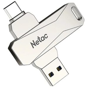 NETAC USB Flash Drive U782C, 128GB, USB 3.0 & USB Type-C, OTG, ασημί NT03U782C-128G-30PN.
