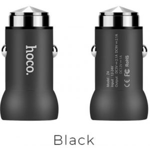 HOCO Z4 SINGLE PORT USB CAR CHARGER, QUICK CHARGE 2.0, ΜΑΥΡΟ
