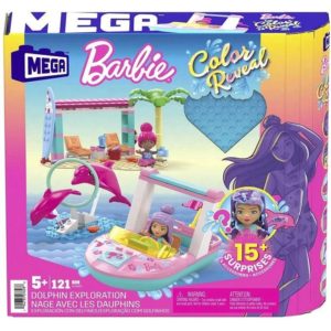Mattel Mega Bloks Barbie: Color Reveal Dolphin Exploration (HHW83).