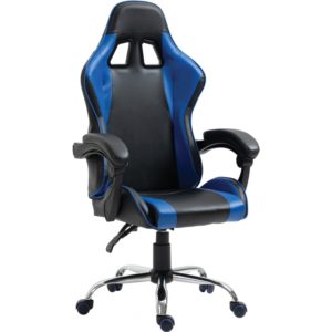 ArteLibre Καρέκλα Γραφείου Gaming BRAY Μπλε/Μαύρο PVC 67x50x120-127cm.( 3 άτοκες δόσεις.)