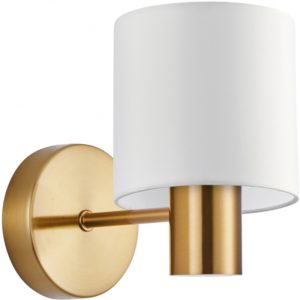 Home Lighting SE21-GM-16-SH1 ADEPT GOLD MATT WALL LAMP WHITE SHADE+ 77-8304( 3 άτοκες δόσεις.)