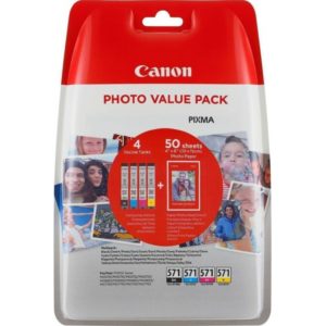 Canon Μελάνι Inkjet CLI-571VP BK/C/M/Y + PHOTO PAPER (0386C006) (CANCLI-571VP).( 3 άτοκες δόσεις.)