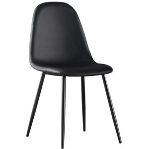 CELINA Καρέκλα Μέταλλο Βαφή Μαύρo, Pvc Μαύρο 45x54x85cm ΕΜ907,4ΜP (Σετ 4τεμ.).( 3 άτοκες δόσεις.)