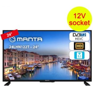 MANTA 24 '' HD DVB-T2 HEVC / H.265 TV, 12V SOCKET 24LHN122T( 3 άτοκες δόσεις.)
