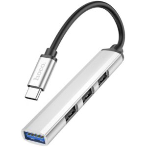 Hub USB-C Hoco HB26 USB3.0+3xUSB2.0 Ασημί.