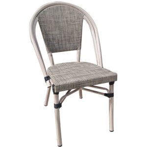 COSTA Καρέκλα Dining Αλουμινίου, Απόχρωση Antique Grey -Textilene Μπεζ 50x55x85cm Ε288,1.( 3 άτοκες δόσεις.)
