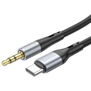 Καλώδιο σύνδεσης Ήχου Hoco UPA22 Silicone USB-C σε 3.5mm Αρσενικό 1m Μαύρο.
