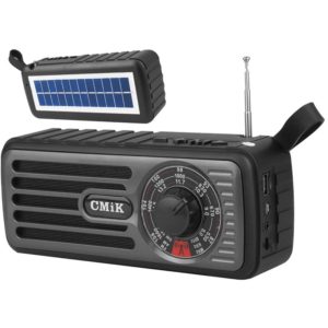 CMIK φορητό ραδιόφωνο & ηχείο MK-101, ηλιακό, BT/USB/TF/AUX, μαύρο LXMK101.( 3 άτοκες δόσεις.)