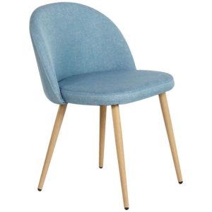 BELLA Καρέκλα Tραπεζαρίας, Μέταλλο Βαφή Φυσικό, Ύφασμα Απόχρωση Light Blue 50x56x80cm ΕΜ762,3 (Σετ 4τεμ.).( 3 άτοκες δόσεις.)