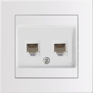 Entac Arnold Recessed wall LAN socket 2x Cat5 White.