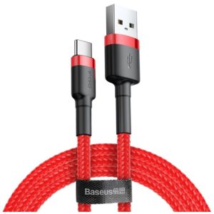 Baseus Cafule Braided USB 2.0 Cable USB-C male - USB-A male Κόκκινο 0.5m (CATKLF-A09) (BASCATKLF-A09).