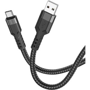 Καλώδιο Σύνδεσης Hoco U110 USB σε USB-C Braided 3A Μαύρο 1.2m Υψηλής Αντοχής.