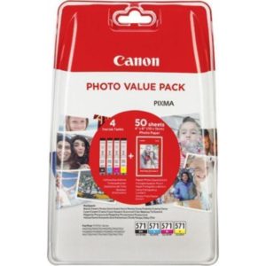 Canon Μελάνι Inkjet CLI-571XLVP BK/C/M/Y + PHOTO PAPER (0332C005) (CANCLI-571XLVP).( 3 άτοκες δόσεις.)