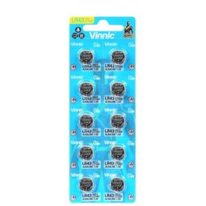 Buttoncell Vinnic LR1142F AG12 LR43 Τεμ. 10 με Διάτρητη Συσκευασία.