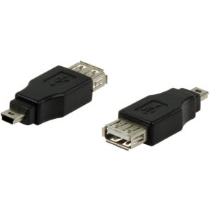 POWERTECH adapter USB 2.0 (F) σε USB Mini (Μ) CAB-U141, μαύρο CAB-U141.