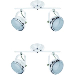 Home Lighting T12022A-2TU (x2) Juno Packet White adjustable spot with chrome ring and glass 77-8854( 3 άτοκες δόσεις.)
