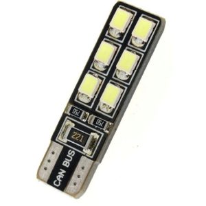 Led λάμπα τύπου Τ10 με 12 led - CANBUS - 1τμχ. T10CAN12SMD