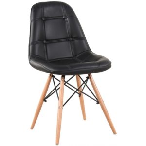 ArteLibre Καρέκλα PEEP Μαύρο PVC/Ξύλο 44x52.5x84cm.( 3 άτοκες δόσεις.)