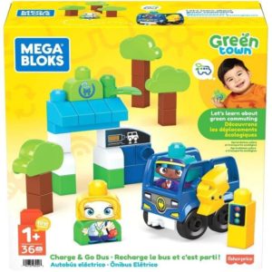 Fisher-Price Mega Bloks: Green Town - Charge Go Bus (HDX90).