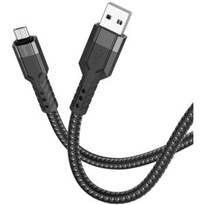 Καλώδιο Σύνδεσης Hoco U110 USB σε Micro-USB Braided 2.4A Μαύρο 1.2m Υψηλής Αντοχής.