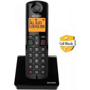 Alcatel Ασύρματο τηλέφωνο με δυνατότητα αποκλεισμού κλήσεων S280 EWE μαύρο( 3 άτοκες δόσεις.)