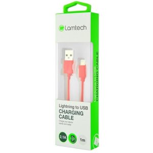 LAMTECH CHARGING CABLE iPhone 5/6/7 1m RED LAM445134