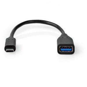 NEDIS CCGT61710BK02 USB-C 3.0 Adapter Cable USB-C Male A Female 0.2 m Black NEDIS.