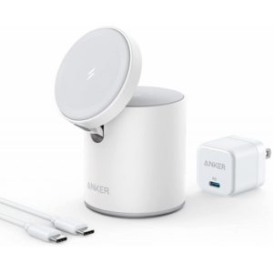 ANKER Wireless Charger Powerwave MAG-GO 2 In 1 Dock White B2568321.( 3 άτοκες δόσεις.)