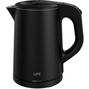 LIFE ESSENTIAL 0.8L DOUBLE WALL ELECTRIC KETTLE, BLACK COLOR LIFE.