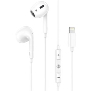 LAMTECH LIGHTNING WIRED EARPHONES WITH MICROPHONE WHITE LAM111740