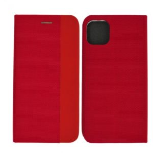 Θήκη Book Ancus Magnetic Canvas για Apple iPhone 11 Pro Max TPU Κόκκινη.