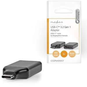 NEDIS CCGP64350GY USB Adapter USB 3.2 Gen 1 USB-C Male DisplayPort Female Black NEDIS.
